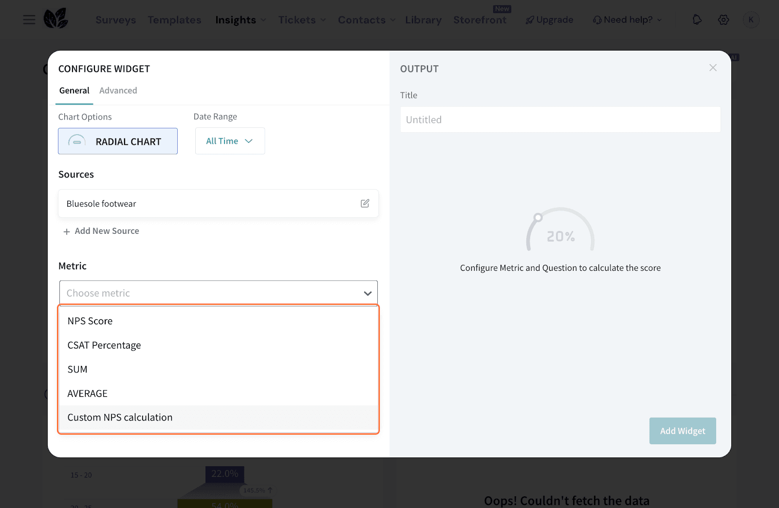 Click on Configure Widget…